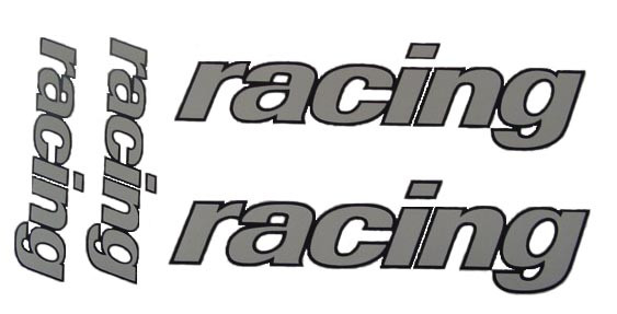 Stickerset "Racing" universel. 4  pièces.