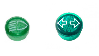 Vitre d'habitacle verre vert 10mm ou indicateur clignotant