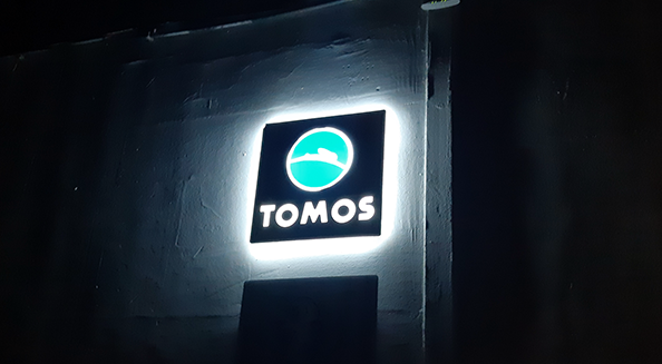 Origineel Tomos LED reclame bord.