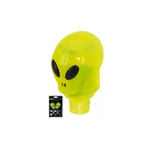 Ventieldop set 2x alien groen met led inclusief batterijen